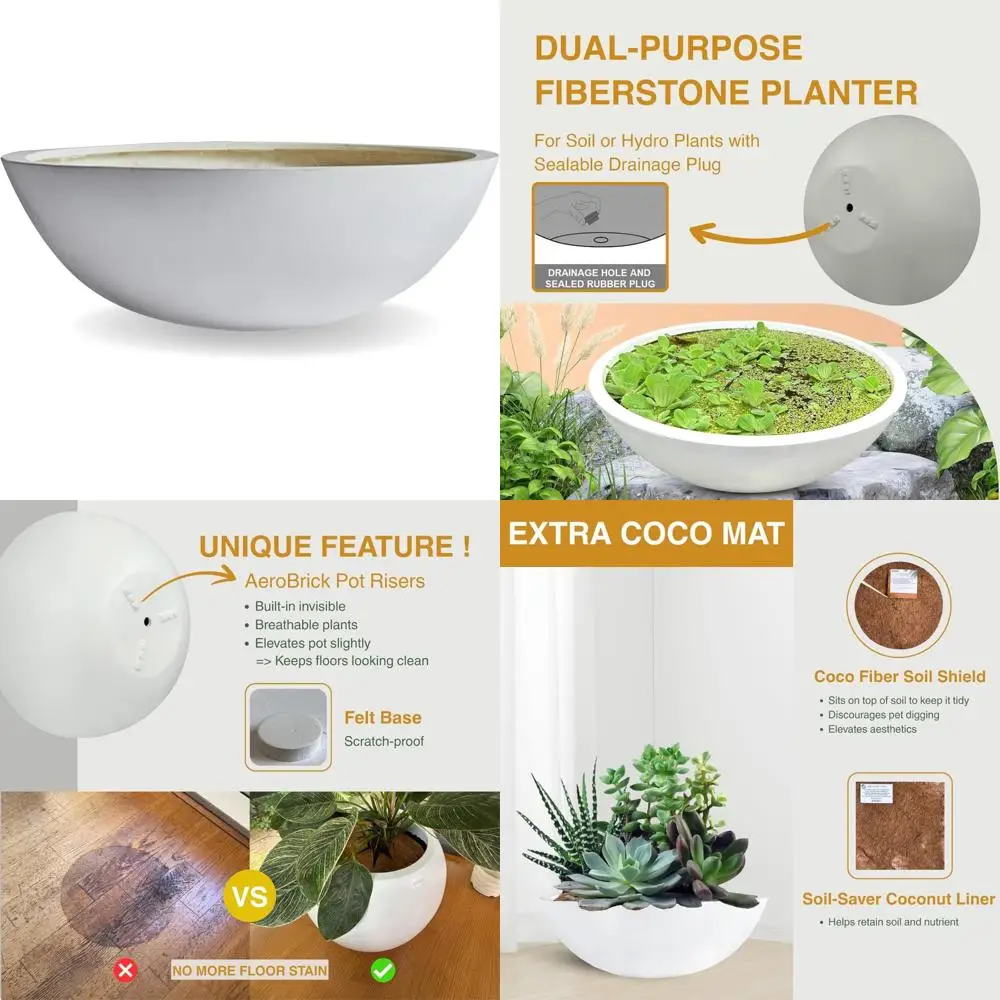 Круглая кашпо из волокна, высота 6,9 x 19,7 мм, дренажное отверстие, защита от атмосферных воздействий для суккулентов и лотосов, подходит для использования в помещении.
Круглая кашпо из волокна, высота 6,9 x 19,7 мм, дренажное отверстие, защита от атмосферных воздействий для суккулентов и лотосов, подходит для использования в помещении.