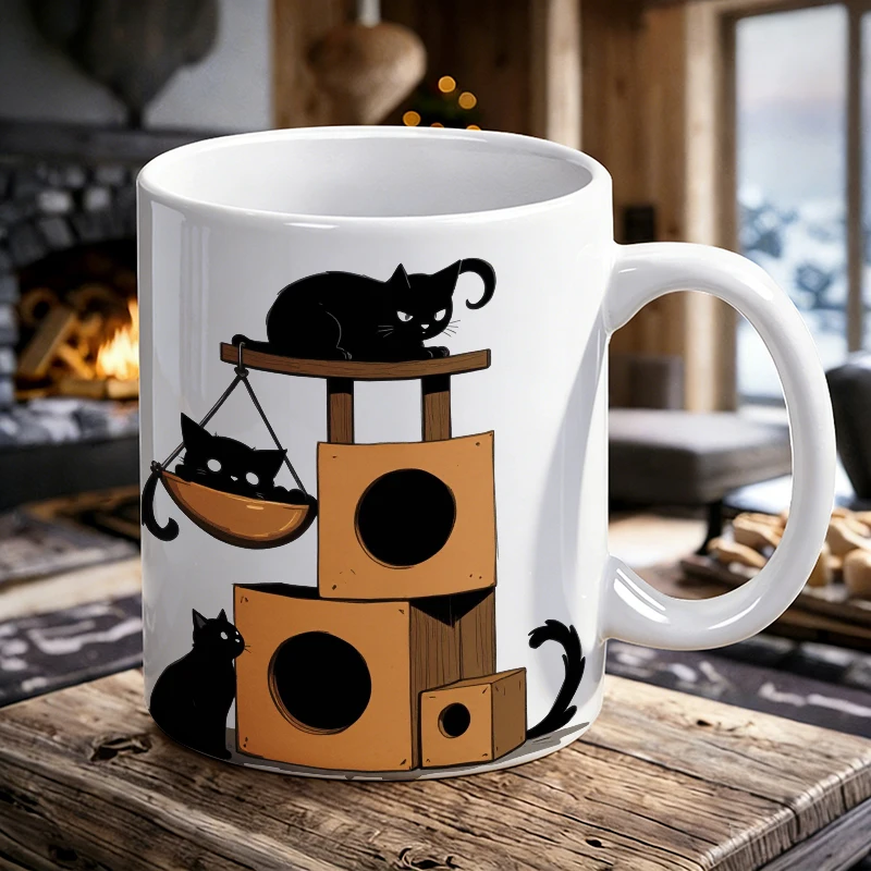 Black Cats on Cat Tree Ceramic Mug Cute Kitten Coffee Cup for Cat, Milk Cup, Drinking Cup, Gift for Friends, Fade-resistant
Black Cats on Cat Tree Ceramic Mug Cute Kitten Coffee Cup for Cat, Milk Cup, Drinking Cup, Gift for Friends, Fade-resistant