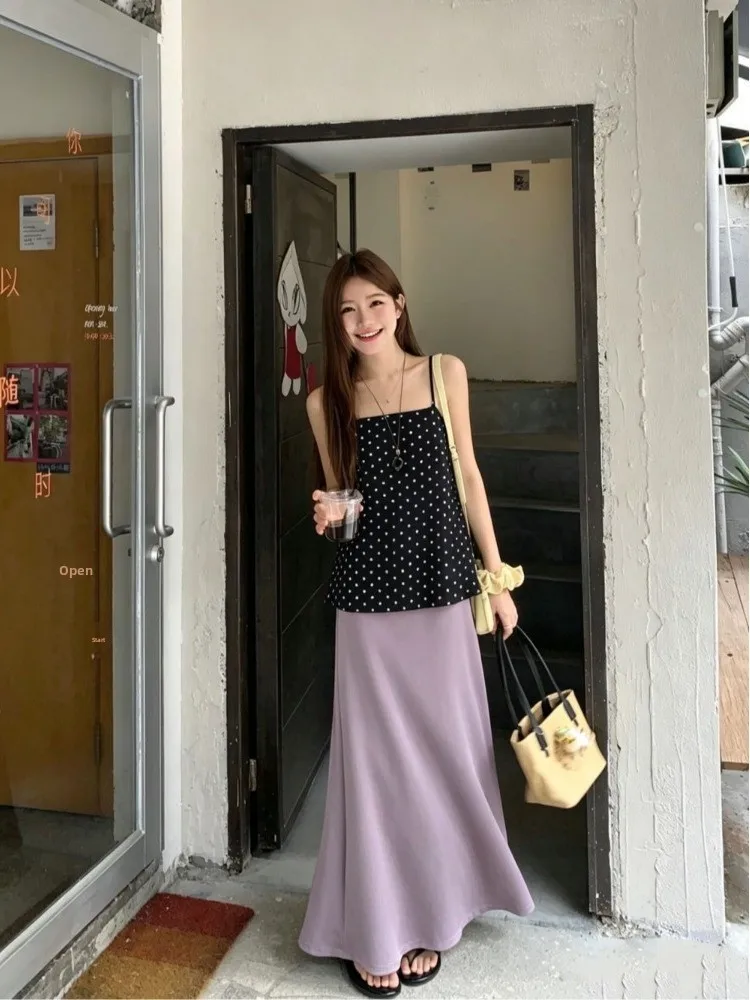 Summer Polka Dot A-Line Tank Top And Split Skirt Two-Piece Set plus Size Breathable Casual Fashion Women's Ensemble
Summer Polka Dot A-Line Tank Top And Split Skirt Two-Piece Set plus Size Breathable Casual Fashion Women's Ensemble