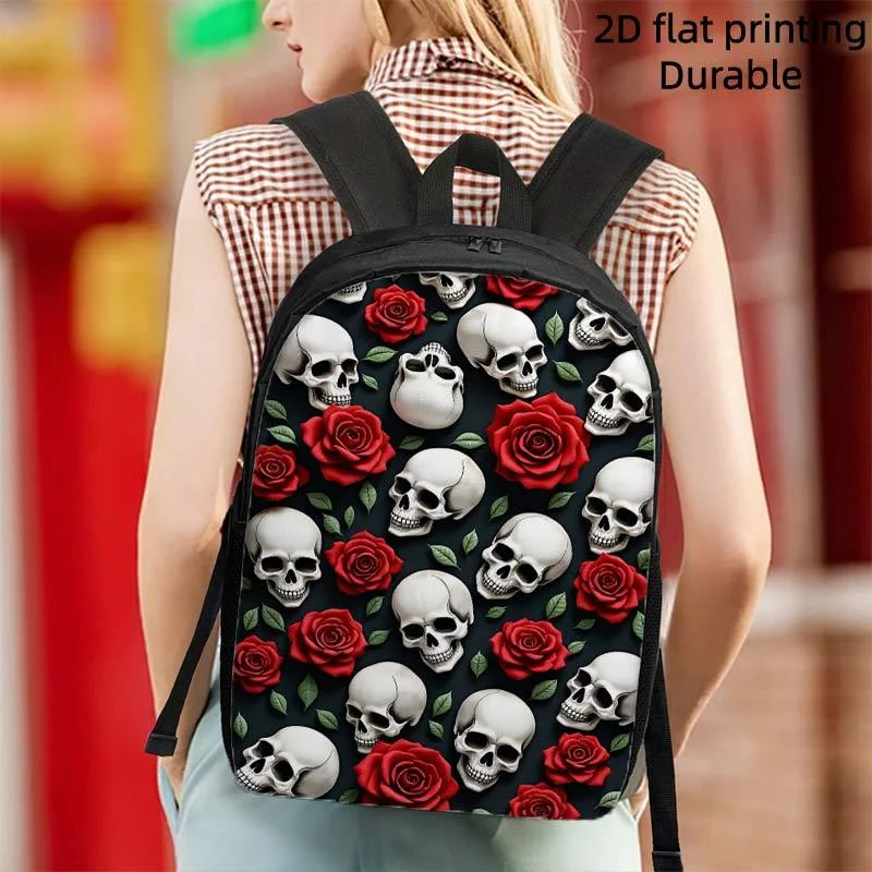 Gothic-style skull-print double-shoulder bag 1 piece - A lightweight and large-capacity backpack with adjustable shoulder straps
Gothic-style skull-print double-shoulder bag 1 piece - A lightweight and large-capacity backpack with adjustable shoulder straps