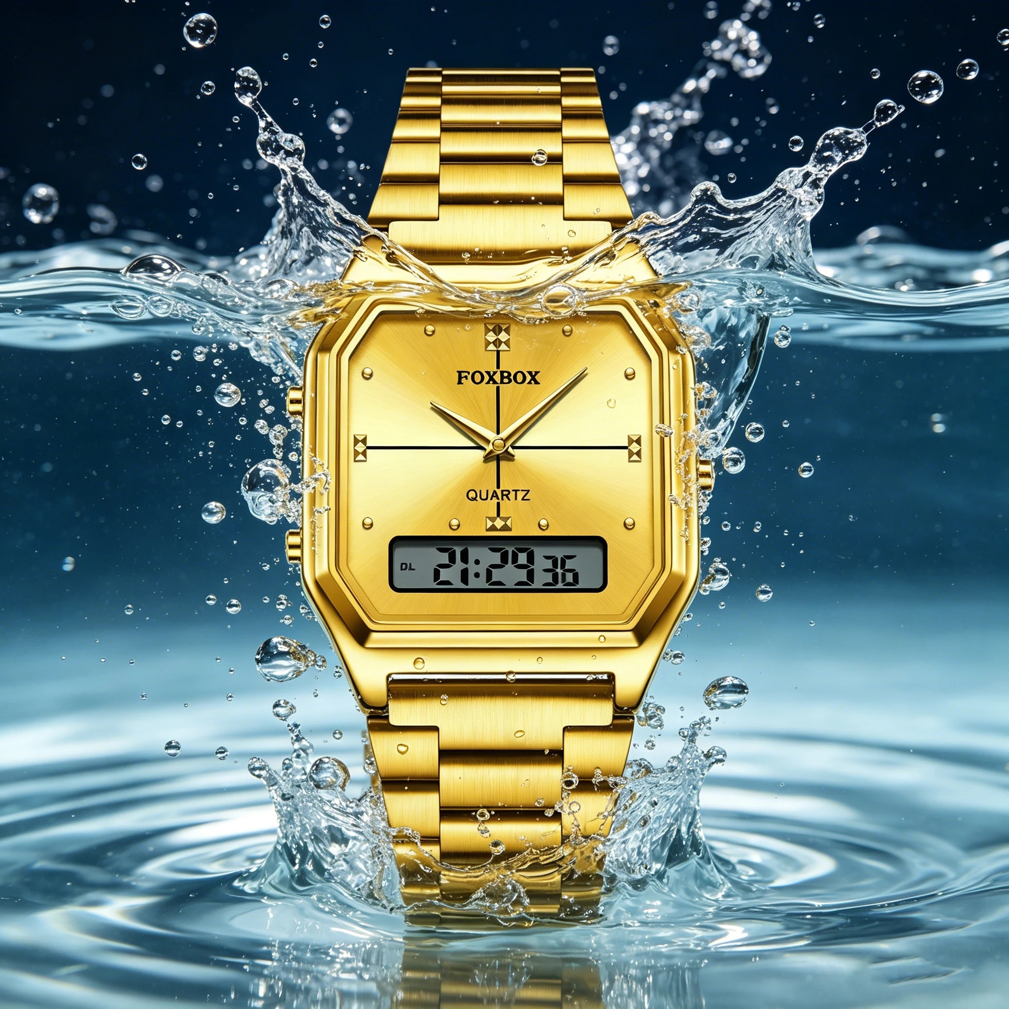 Foxbox Luxury Mens Style Watches Stainless Steel Women LED Digital Dual Display Clock Unisex Waterproof Sport Quartz Women Watch
Foxbox Luxury Mens Style Watches Stainless Steel Women LED Digital Dual Display Clock Unisex Waterproof Sport Quartz Women Watch