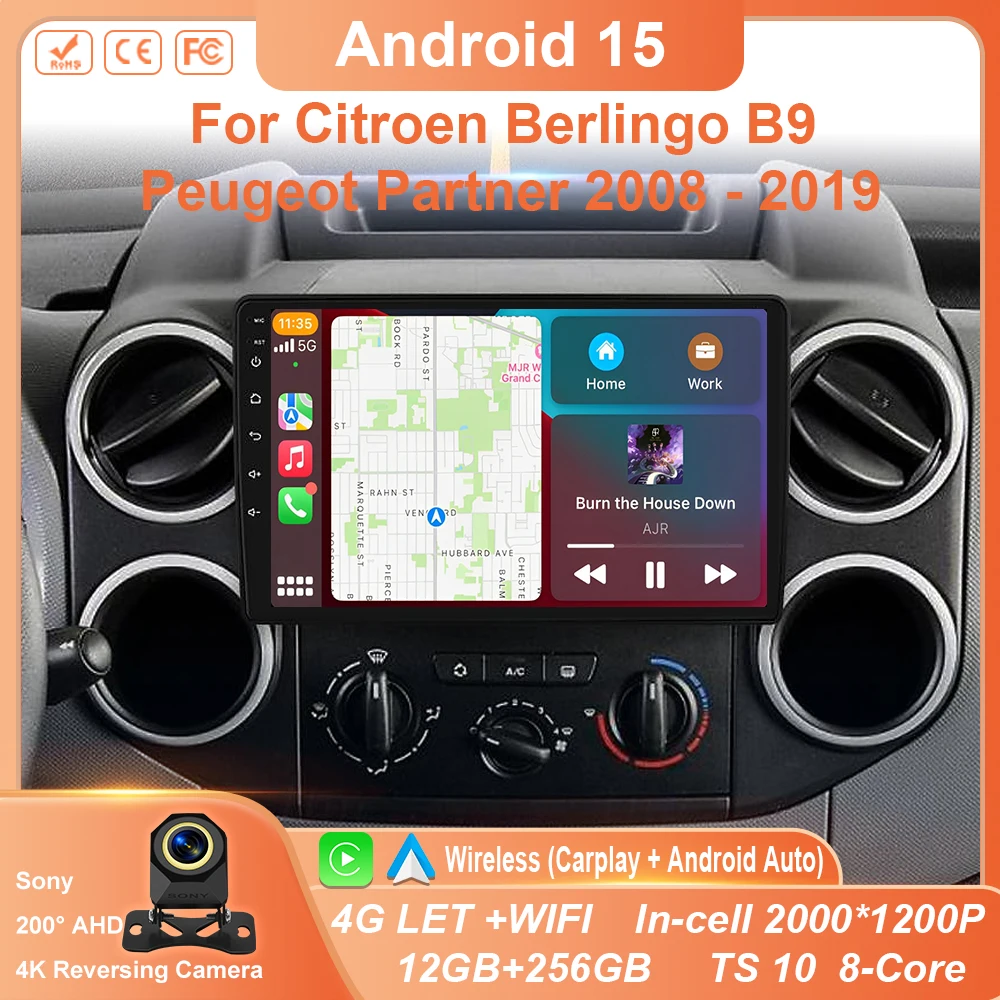Автомобильный радиоплеер Android 15 для Citroen Berlingo B9 Peugeot Partner 2008-2019 беспроводной CarPlay Android Auto No 2 din 2din DVD
Автомобильный радиоплеер Android 15 для Citroen Berlingo B9 Peugeot Partner 2008-2019 беспроводной CarPlay Android Auto No 2 din 2din DVD