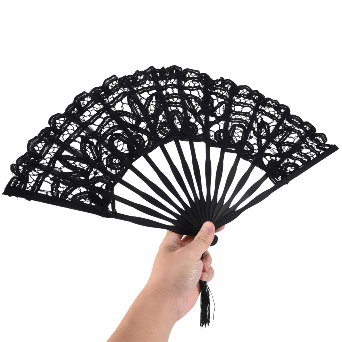 HOT!Handmade Cotton Lace Folding Hand Fan for Party Bridal Wedding Decoration (Black)
HOT!Handmade Cotton Lace Folding Hand Fan for Party Bridal Wedding Decoration (Black)