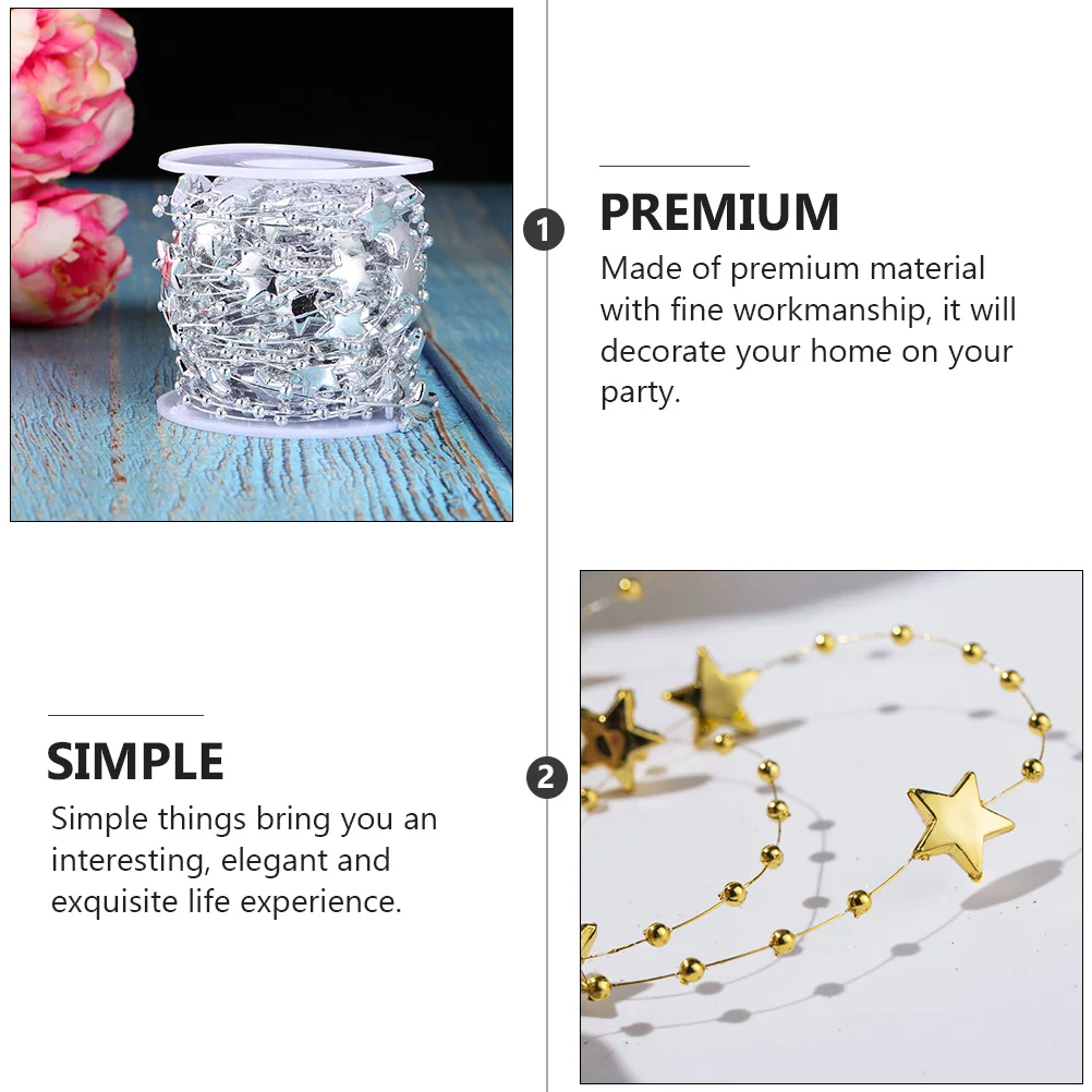 2 Rolls Five Connect Beads Plastic String Beads Decor for Christmas Party DIY Bead Chain Garland Hanging Pendant
2 Rolls Five Connect Beads Plastic String Beads Decor for Christmas Party DIY Bead Chain Garland Hanging Pendant