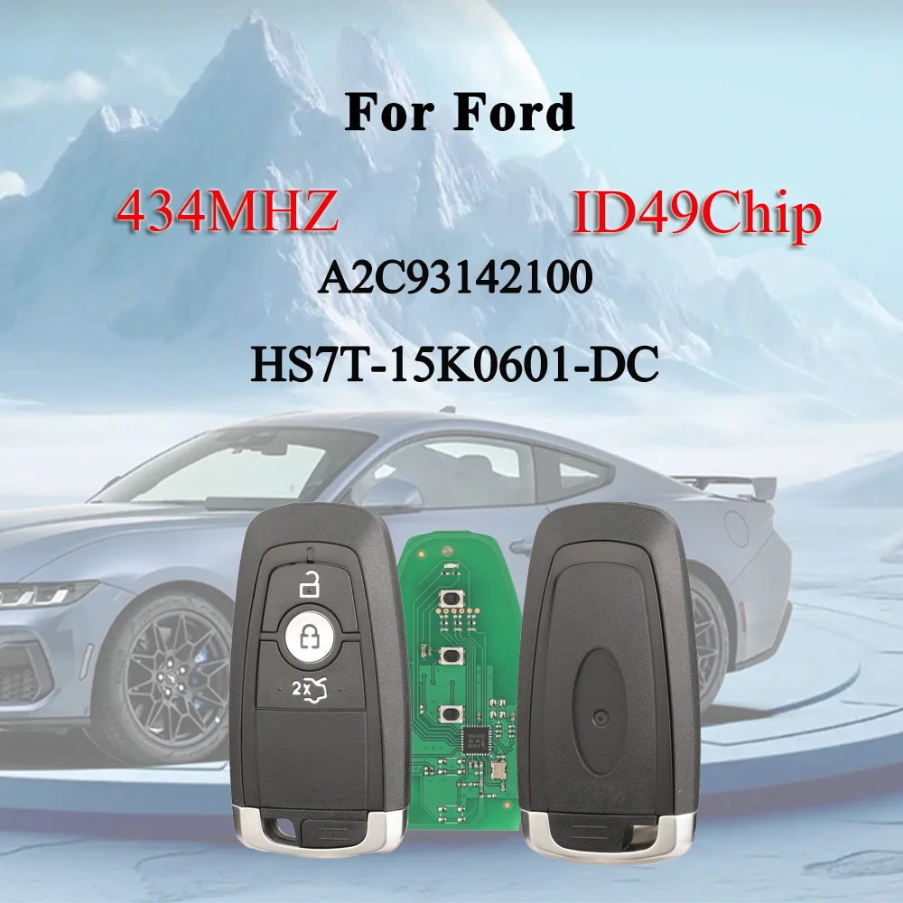 jingyuqin 3 Button 434mhz ID49 Chip Smart Remote Car Key For Ford Edge Figo KA S-MAX Galaxy 2017-21 A2C93142100 HS7T-15K0601-DC
jingyuqin 3 Button 434mhz ID49 Chip Smart Remote Car Key For Ford Edge Figo KA S-MAX Galaxy 2017-21 A2C93142100 HS7T-15K0601-DC