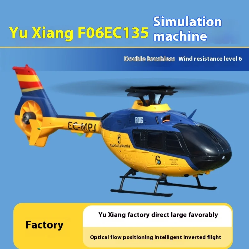 Yuxiang F06 RC Helicopter Remote Control 3D Stunt Toy One Button Inverted Simulation Ec135 Model Airplane Toy for Ages 14+
Yuxiang F06 RC Helicopter Remote Control 3D Stunt Toy One Button Inverted Simulation Ec135 Model Airplane Toy for Ages 14+