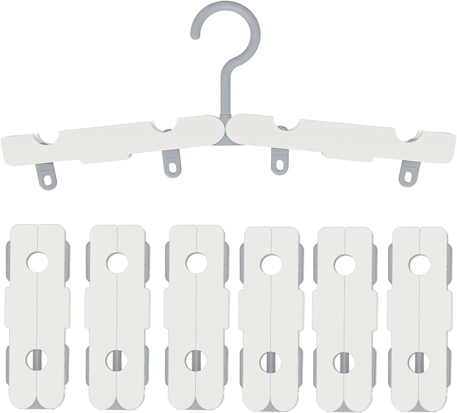 6PCS Travel Hangers with Hidden Clips,Foldable Clothes Drying Rack,Space Saving Laundry and Closet Organizer,Portable Hanger
6PCS Travel Hangers with Hidden Clips,Foldable Clothes Drying Rack,Space Saving Laundry and Closet Organizer,Portable Hanger