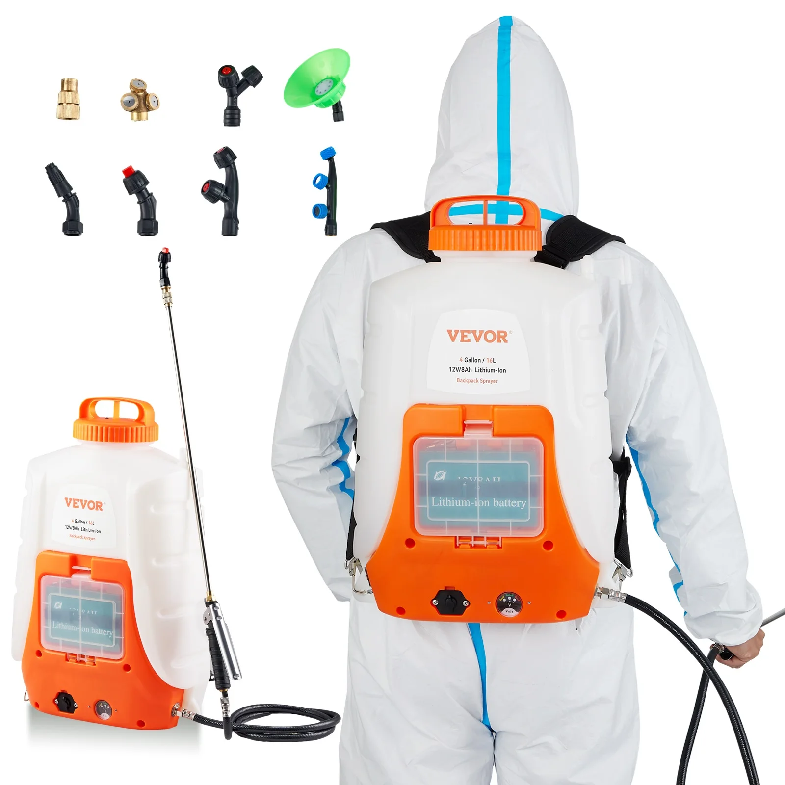 VEVOR Battery Powered Backpack Sprayer 0-90 PSI Adjustable Pressure 4 Gallon Tank Back Pack Sprayer with 8 Nozzles and 2 Wands
VEVOR Battery Powered Backpack Sprayer 0-90 PSI Adjustable Pressure 4 Gallon Tank Back Pack Sprayer with 8 Nozzles and 2 Wands