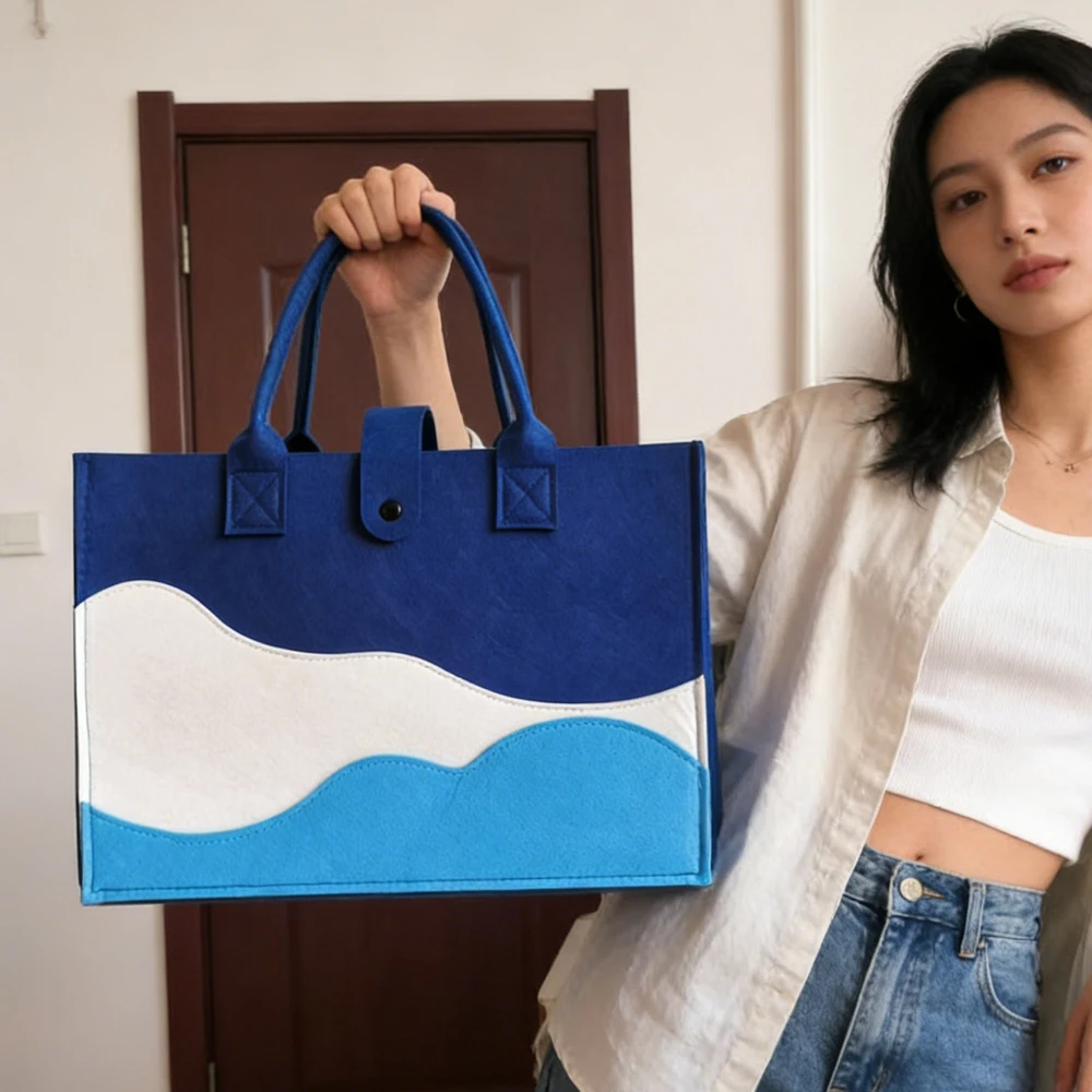 Fashion Striped Felt Women's Tote Bag China-Chic Mountain Design Commuter Handbags Shoulder Crossbody Bag Shopping Storage Bag
Fashion Striped Felt Women's Tote Bag China-Chic Mountain Design Commuter Handbags Shoulder Crossbody Bag Shopping Storage Bag