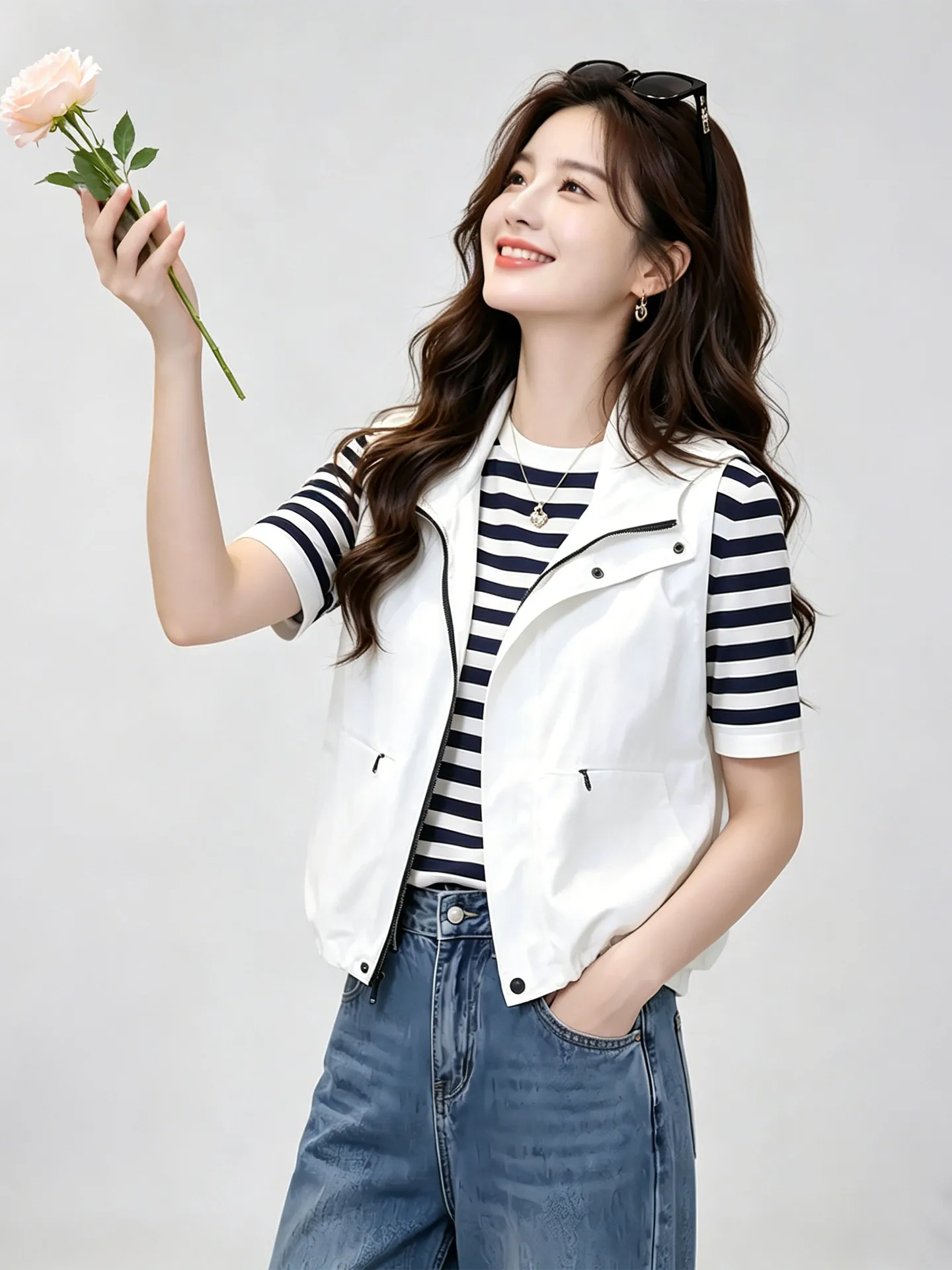 Women's Sleeveless Vest 2026 New Summer Casual Lightweight Breathable White Color Zipper Style Outdoor Sports Fashion
Women's Sleeveless Vest 2026 New Summer Casual Lightweight Breathable White Color Zipper Style Outdoor Sports Fashion