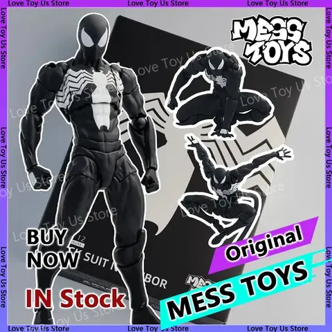 Original Mess Toys Spider-Man Symbiote Suit & Scarlet Spider Anime Action Figures - Collectible Gift Set