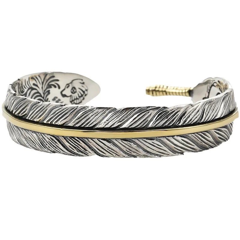 Tang Pattern Feather Open Bangle for Men – Trendy, Individualistic, and Versatile Male Bracelet
Tang Pattern Feather Open Bangle for Men – Trendy, Individualistic, and Versatile Male Bracelet
