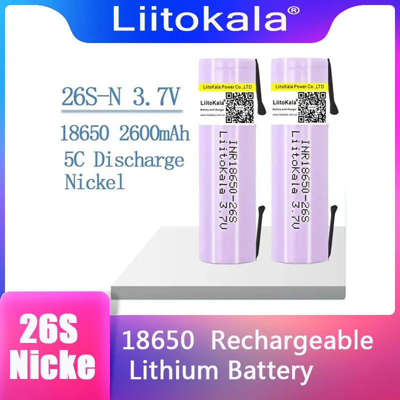 LiitoKala 26S 18650 2600mAh Battery Rechargeable20A Discharge Li-ion Battery 15A Cell Battery + DIY Nickel
LiitoKala 26S 18650 2600mAh Battery Rechargeable20A Discharge Li-ion Battery 15A Cell Battery + DIY Nickel