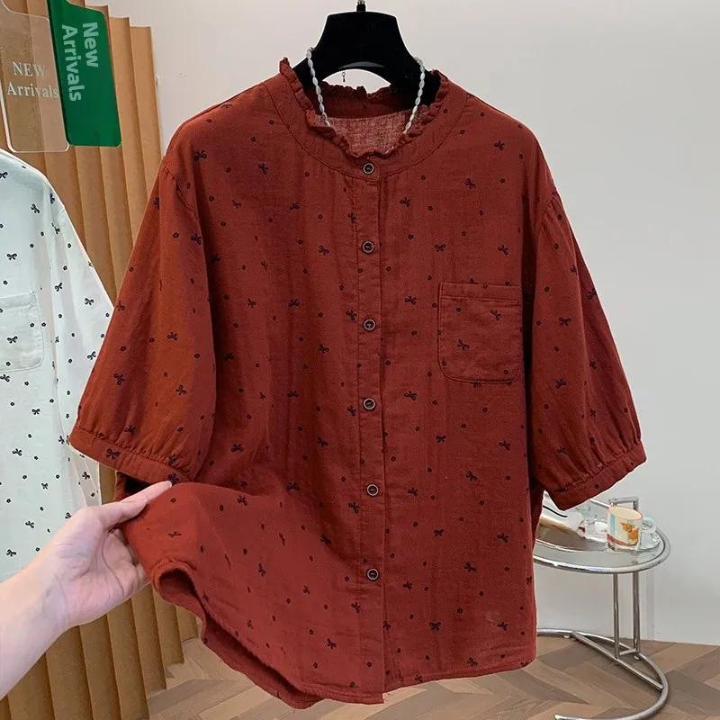 Loose Casual Women's Shirt Summer 2026 Short Sleeve Oversized Versatile Top Fashionable Commute Style Artistic Print Breathable
Loose Casual Women's Shirt Summer 2026 Short Sleeve Oversized Versatile Top Fashionable Commute Style Artistic Print Breathable