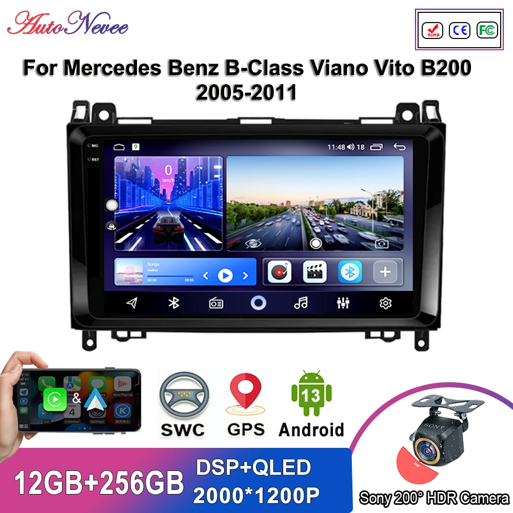 Автомагнитола на Android для Mercedes Benz B-Class Viano Vito B200 2005-2011, мультимедийный плеер с GPS-навигацией, стерео головное устройство No 2din
Автомагнитола на Android для Mercedes Benz B-Class Viano Vito B200 2005-2011, мультимедийный плеер с GPS-навигацией, стерео головное устройство No 2din
