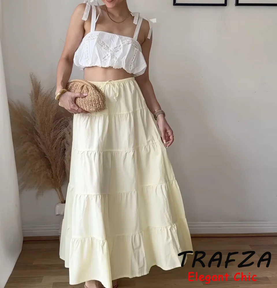 TRAFZA-Women Sweet Beige Midi Skirt Loose Laminated Elastic Waist Skirt New 2025 Spring Summer Fashion Holiday Party Date Skirt
TRAFZA-Women Sweet Beige Midi Skirt Loose Laminated Elastic Waist Skirt New 2025 Spring Summer Fashion Holiday Party Date Skirt