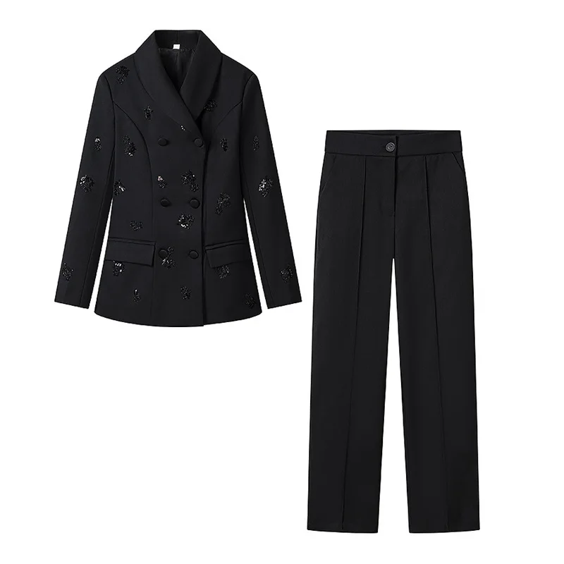 Withered European And American Style Women's Fashion Temperament Elegant Long Sleeved Slim Fit Suit Jacket Pants Two Piece Set
Withered European And American Style Women's Fashion Temperament Elegant Long Sleeved Slim Fit Suit Jacket Pants Two Piece Set