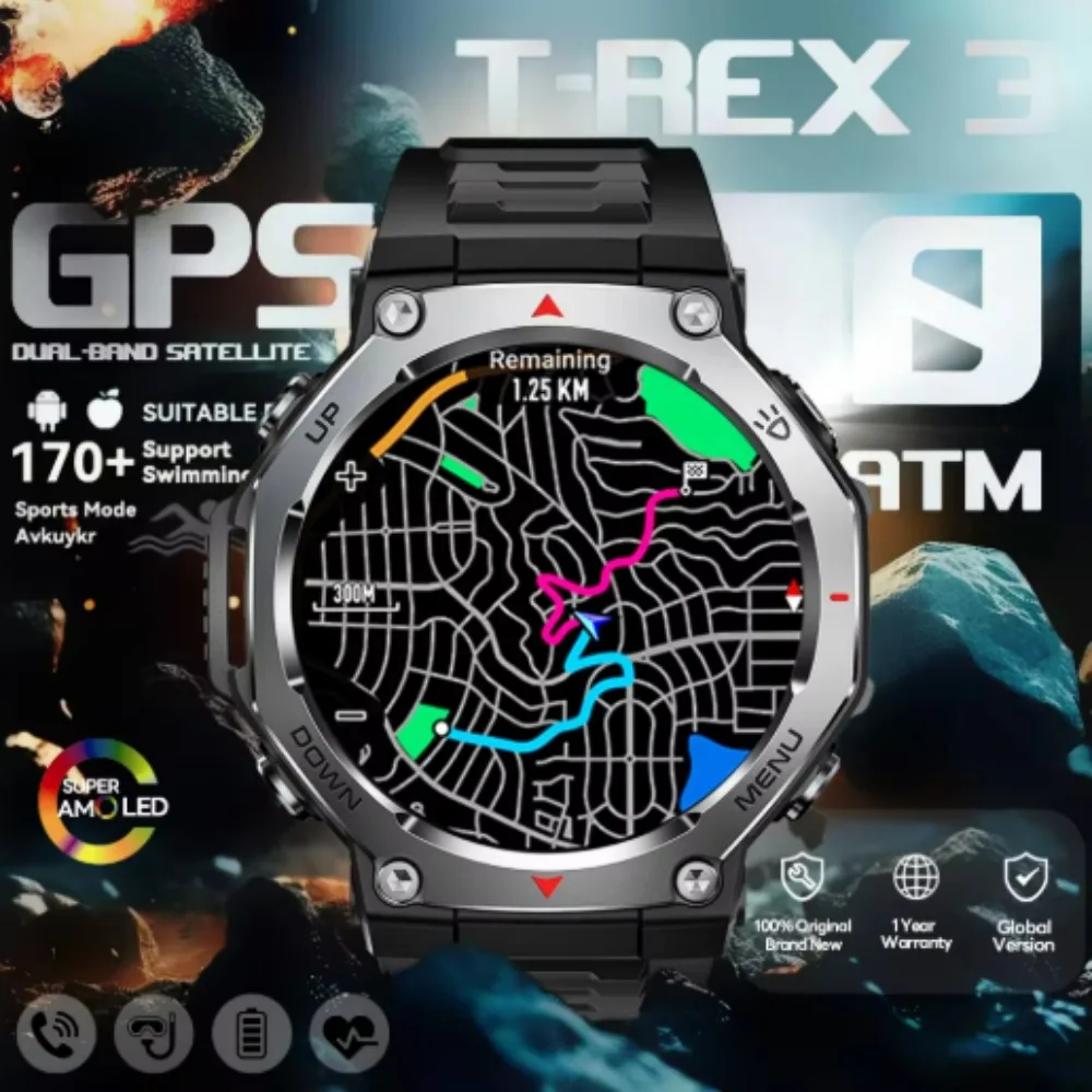 Смарт-часы Xiaomi T-Rex 3 военного класса для спорта с GPS, отслеживанием движения, водонепроницаемостью 5 ATM, измерением пульса, HD-экраном и Bluetooth-звонками для мужчин
Смарт-часы Xiaomi T-Rex 3 военного класса для спорта с GPS, отслеживанием движения, водонепроницаемостью 5 ATM, измерением пульса, HD-экраном и Bluetooth-звонками для мужчин