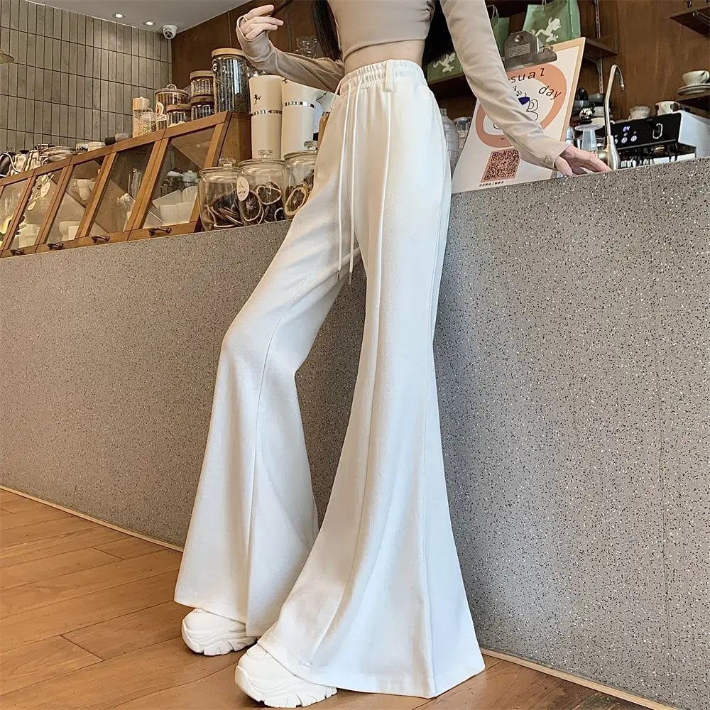 Spring Summer Fashion Flare Ladies All-match Solid Color High Waist Wide Leg Pants Simplicity Lacing Elastic Waist Sweatpants
Spring Summer Fashion Flare Ladies All-match Solid Color High Waist Wide Leg Pants Simplicity Lacing Elastic Waist Sweatpants