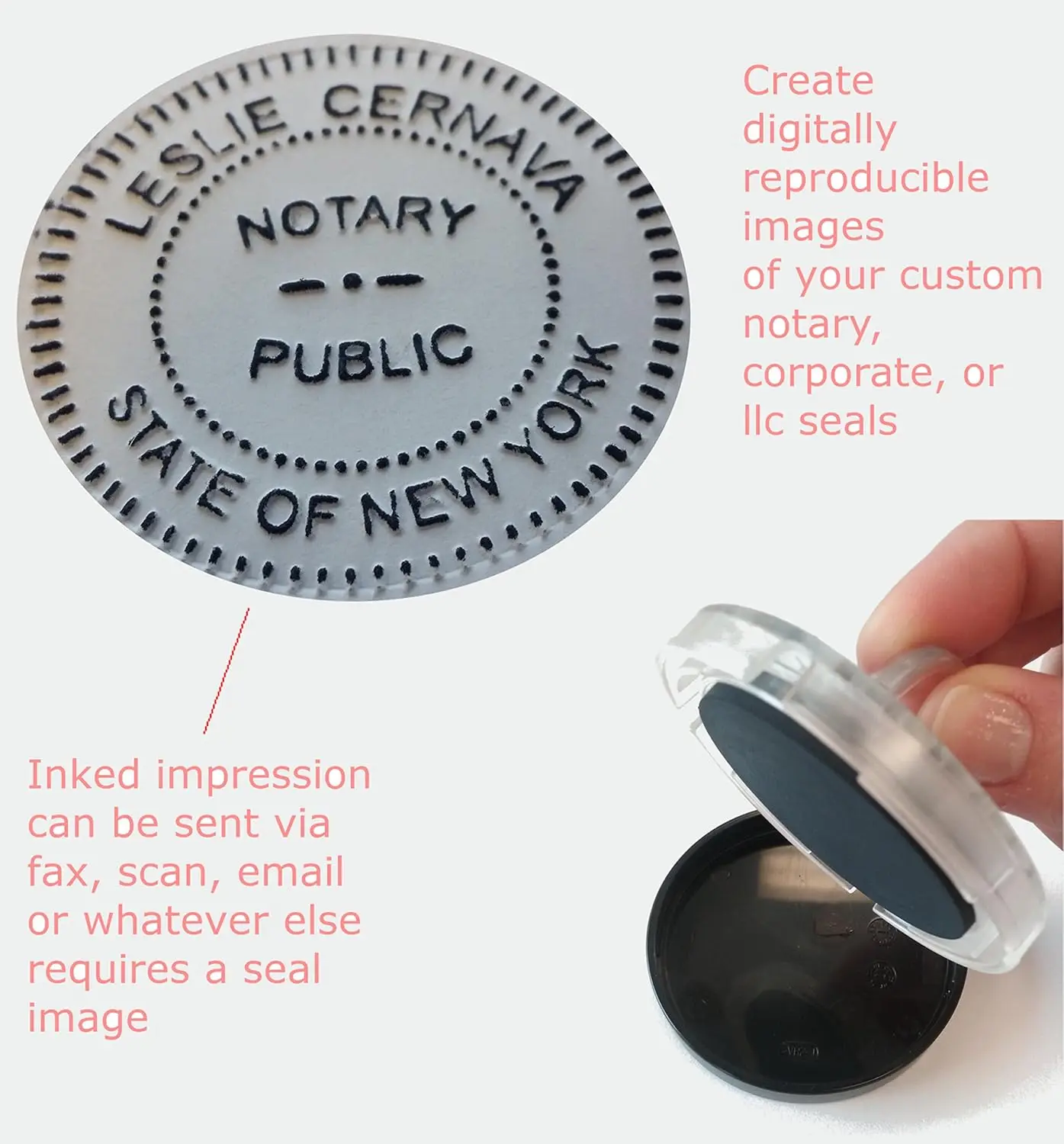 2-Inch Round Seal Impression Inker, Shiny Plastic, Creates Dark Reproducible Impressions
2-Inch Round Seal Impression Inker, Shiny Plastic, Creates Dark Reproducible Impressions