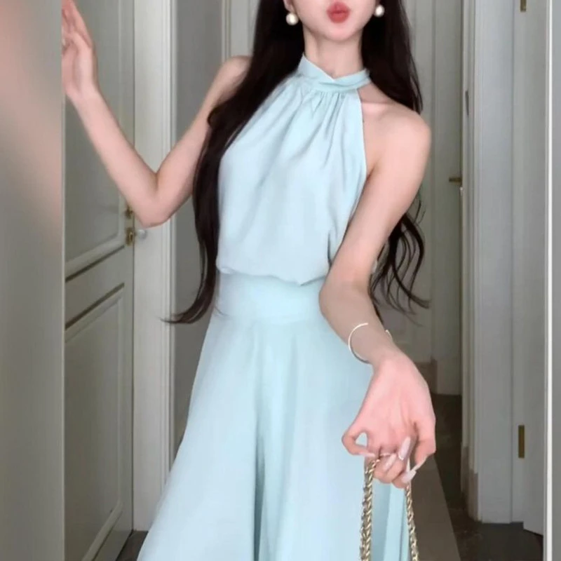 A Complete Set Of Neck Hanging Top And Wide Leg Pants For Women's Summer Fashion Temperament In 2025
A Complete Set Of Neck Hanging Top And Wide Leg Pants For Women's Summer Fashion Temperament In 2025