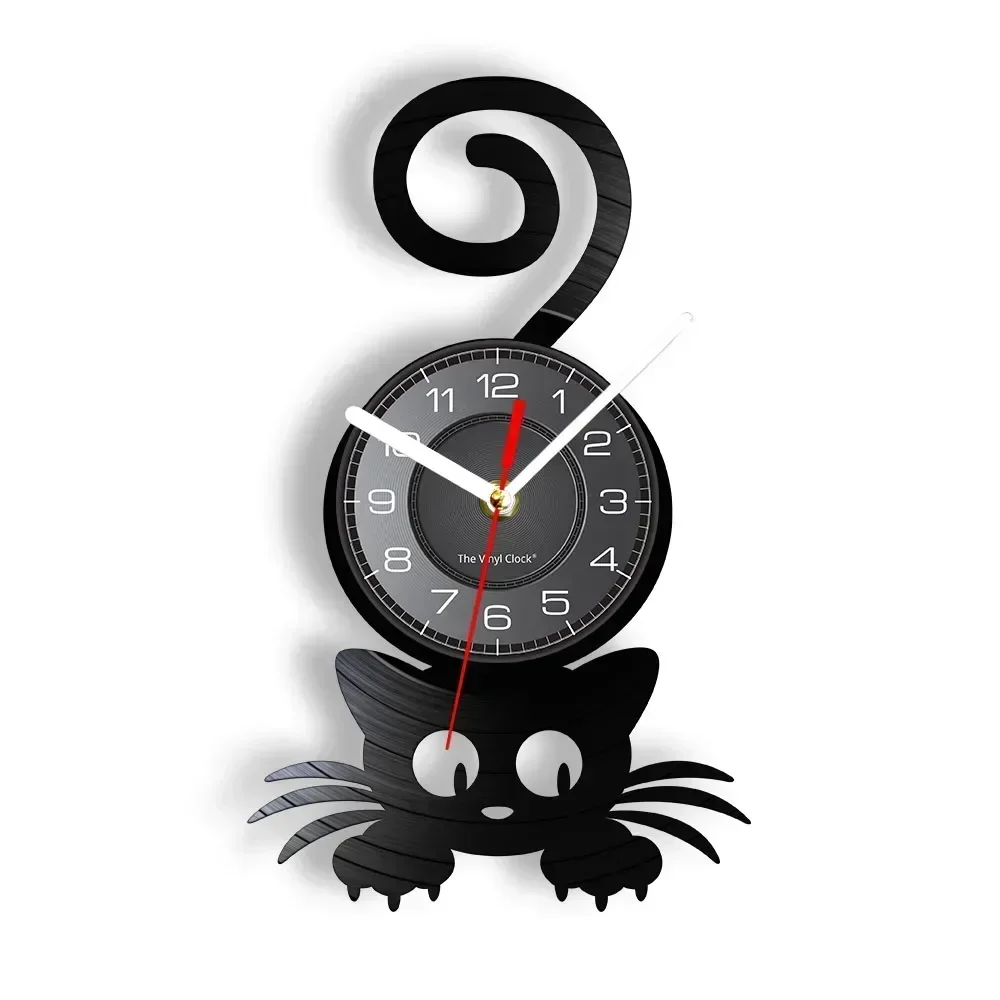 Crazy Cat Lady Wall Painting Little Cat Funny Tail Home Decoration Wall Clock Black Kitten Vinyl Record Clock Cat Pet Enthusiast
Crazy Cat Lady Wall Painting Little Cat Funny Tail Home Decoration Wall Clock Black Kitten Vinyl Record Clock Cat Pet Enthusiast