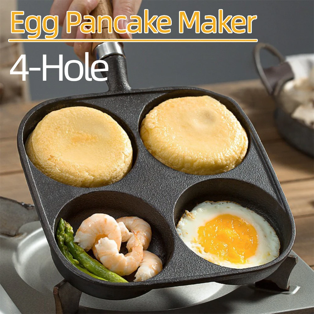 4-Hole Non Stick Cookware Pancake Pan Egg Frying Pan Wooden Handle Hamburg Bread Breakfast Maker for Gas Stove Induction Cooker
4-Hole Non Stick Cookware Pancake Pan Egg Frying Pan Wooden Handle Hamburg Bread Breakfast Maker for Gas Stove Induction Cooker