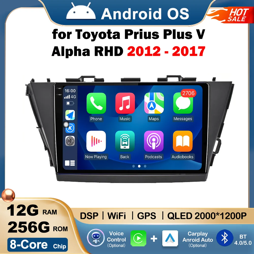 Android Auto Car Radio Multimedia Player for Toyota Prius Plus V Alpha RHD 2012 - 2017 Navigation GPS DSP Stereo HD Touch Screen
Android Auto Car Radio Multimedia Player for Toyota Prius Plus V Alpha RHD 2012 - 2017 Navigation GPS DSP Stereo HD Touch Screen