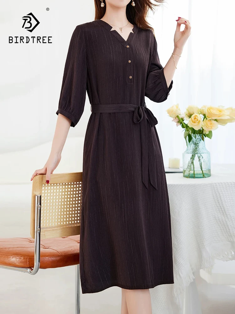 BirdTree-91.1%Silk 8.9%Spandex Elegant Dress, Half Sleeve Lace-up, Women Temperament Party Loose Dresses, 2026 Spring D63281CC
BirdTree-91.1%Silk 8.9%Spandex Elegant Dress, Half Sleeve Lace-up, Women Temperament Party Loose Dresses, 2026 Spring D63281CC