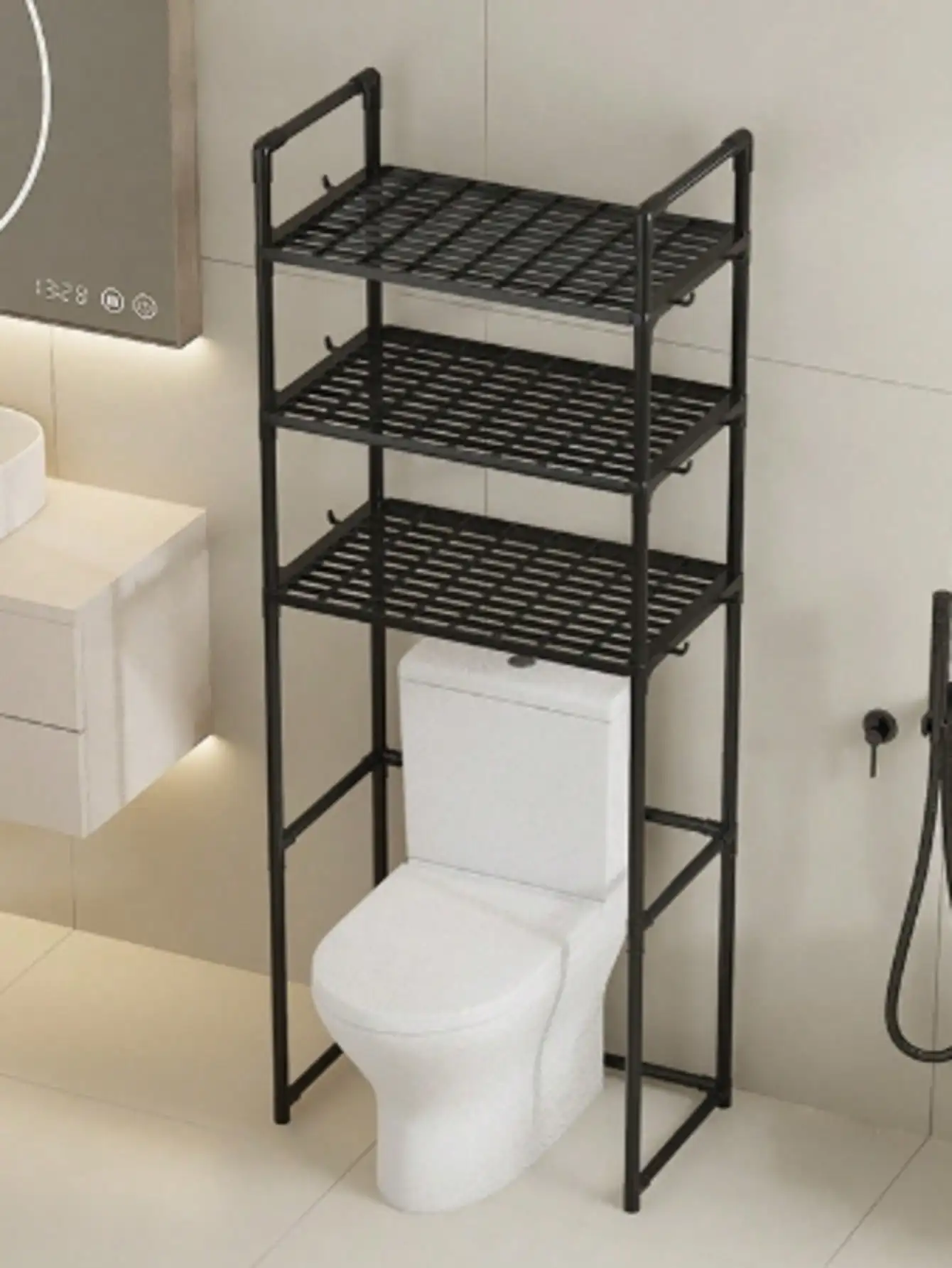 Upgraded Version3-Tier Bathroom Toilet Storage Shelf With Floor-Standing No-Drilling Storage Rack Above
Upgraded Version3-Tier Bathroom Toilet Storage Shelf With Floor-Standing No-Drilling Storage Rack Above