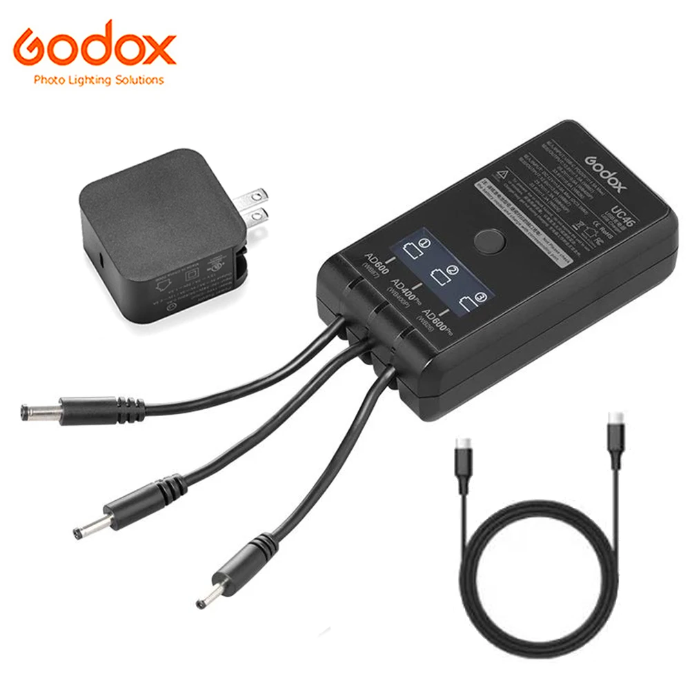 Godox UC46 3-in-1 USB Charger with Multi-interface Cable for AD400PRO II WB400P /AD600 WB87/AD600PRO II /AD800Pro WB26 Batteries
Godox UC46 3-in-1 USB Charger with Multi-interface Cable for AD400PRO II WB400P /AD600 WB87/AD600PRO II /AD800Pro WB26 Batteries