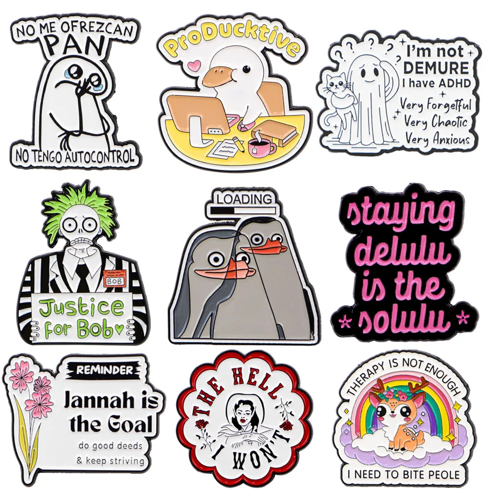 Cute Quotation Enamel Pin Badges Brooches for Women Funny Brooch for Clothes New Fashion Accessories
Cute Quotation Enamel Pin Badges Brooches for Women Funny Brooch for Clothes New Fashion Accessories