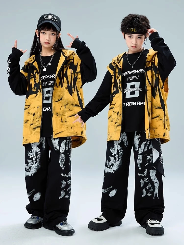 2025 Modern Jazz Dance Performance Stage Costumes For Boys Loose Kpop Outfits Girls Fashion Hip Hop Dance Rave Clothes DQS19086
2025 Modern Jazz Dance Performance Stage Costumes For Boys Loose Kpop Outfits Girls Fashion Hip Hop Dance Rave Clothes DQS19086