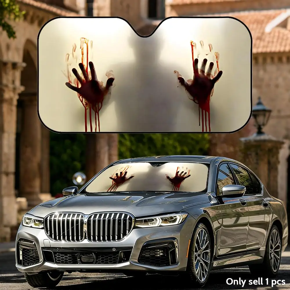 Terrifying Handprint Sun Visor Car Windshield Sun Shade UV Protection Aluminum Foil Reflective Heat Insulation Foldable Cover
Terrifying Handprint Sun Visor Car Windshield Sun Shade UV Protection Aluminum Foil Reflective Heat Insulation Foldable Cover