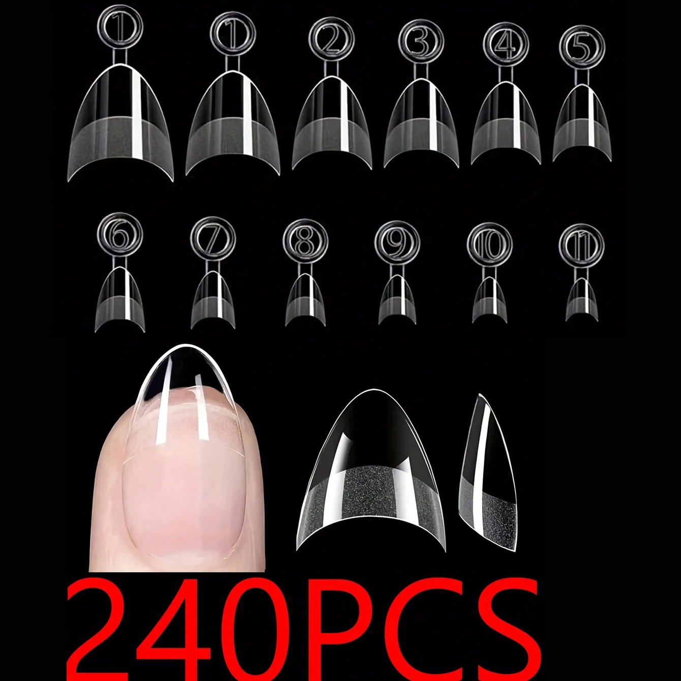 240pcs Short Almond Artificial Nails Half Set Super Short Almond Soft Gel Nail Tips With Handle Pre-Polished Transparent Almond
240pcs Short Almond Artificial Nails Half Set Super Short Almond Soft Gel Nail Tips With Handle Pre-Polished Transparent Almond