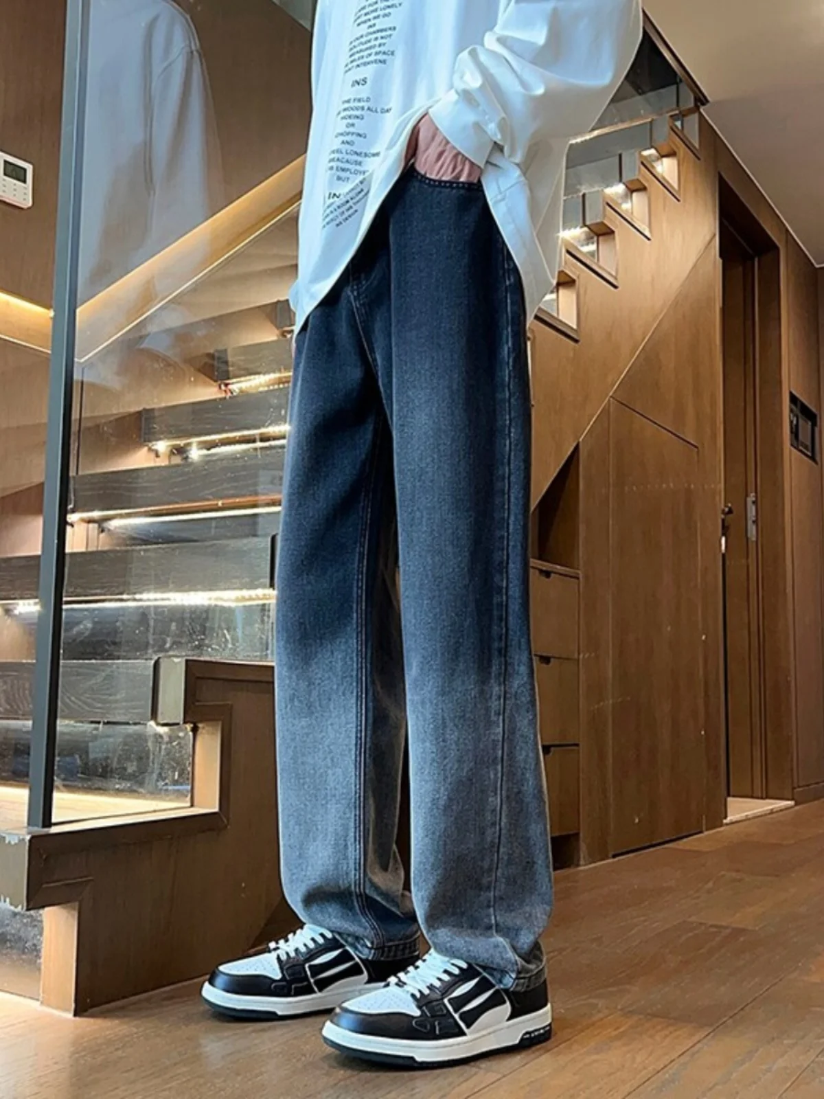adual Color Waed Straight Leg Jeans Men's Casual Loose Fit Long Trousers Spring Autumn Teenage Faion Cotton Blend
adual Color Waed Straight Leg Jeans Men's Casual Loose Fit Long Trousers Spring Autumn Teenage Faion Cotton Blend
