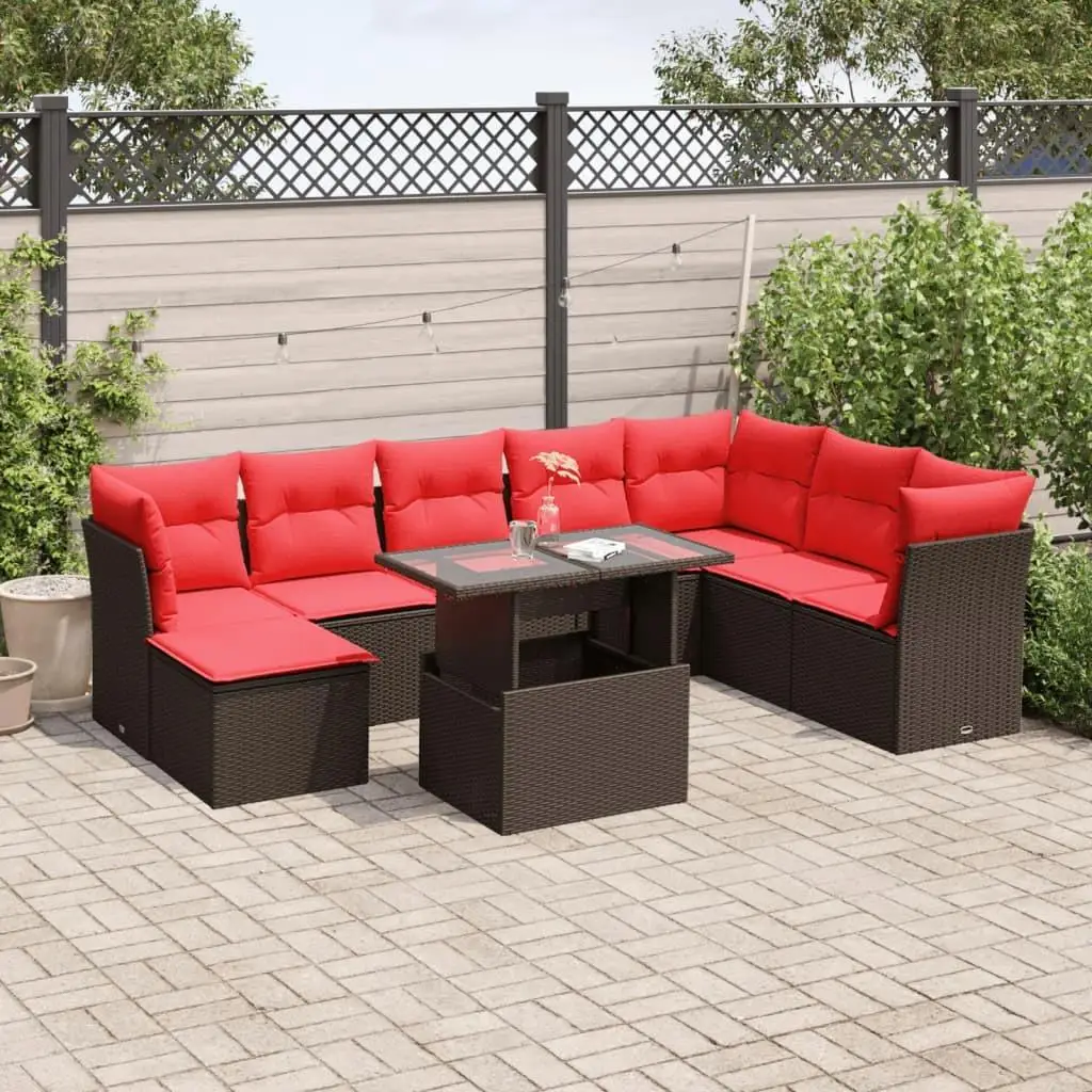 9 Piece Outdoor Patio Sofa Set with Cushions Brown Rattan Furniture Comfortable Garden Lounge Seating
9 Piece Outdoor Patio Sofa Set with Cushions Brown Rattan Furniture Comfortable Garden Lounge Seating