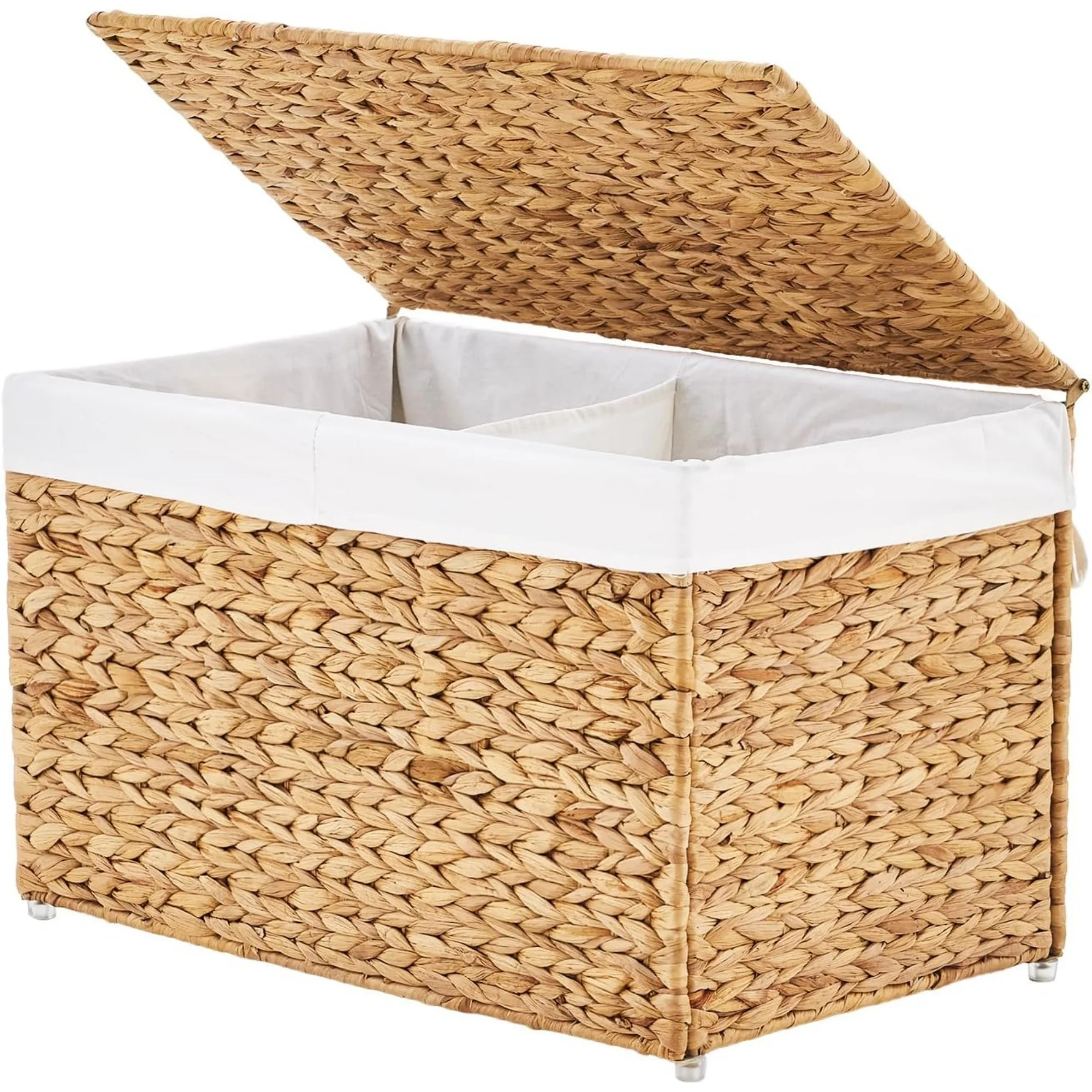 GENHOOM Storage Basket with Lid, Woven Wicker Shelf Basket with Removable Liner, Metal Frame Rattan Storage Trunk with Handle for Laundry, Bedroom, Living Room, Office (Natural, 95L)
GENHOOM Storage Basket with Lid, Woven Wicker Shelf Basket with Removable Liner, Metal Frame Rattan Storage Trunk with Handle for Laundry, Bedroom, Living Room, Office (Natural, 95L)