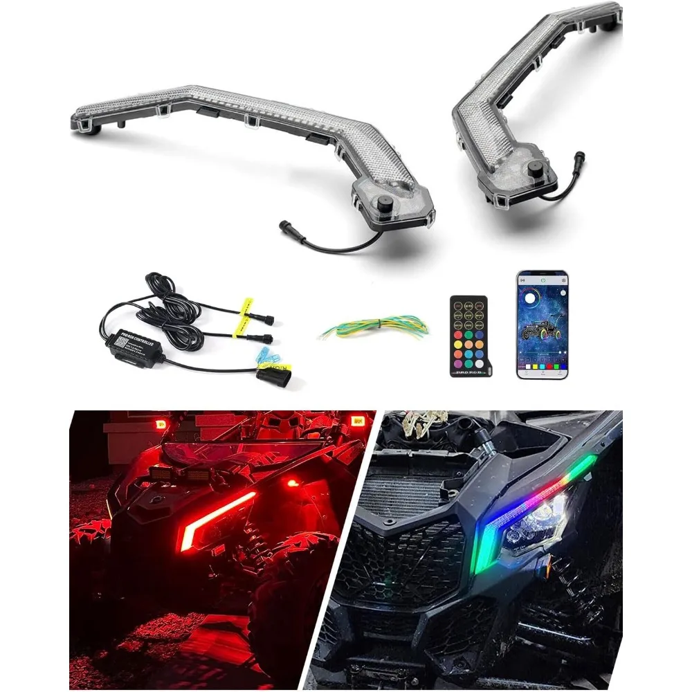 X3 Led Fang Lights, RGB APP Remote Controlled, Turning Light Chasing Color Front Light Assembly Compatible
X3 Led Fang Lights, RGB APP Remote Controlled, Turning Light Chasing Color Front Light Assembly Compatible