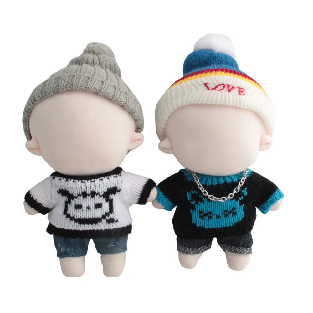 For 20cm Korea Kpop EXO Doll Clothes Cute knitting Sweater Stuffed Toy Dolls Plush Cap Denim Shorts Outfit for Idol Dolls
For 20cm Korea Kpop EXO Doll Clothes Cute knitting Sweater Stuffed Toy Dolls Plush Cap Denim Shorts Outfit for Idol Dolls