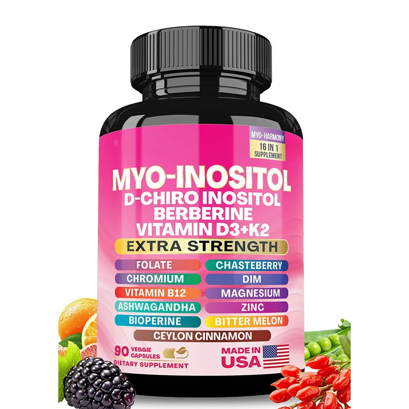 90 Capsules Myo Inositol Supplement 750mg, Berberine 500mg, D-Chiro Inositol 50mg, Folate 400mcg, Ashwagandha 100mg
90 Capsules Myo Inositol Supplement 750mg, Berberine 500mg, D-Chiro Inositol 50mg, Folate 400mcg, Ashwagandha 100mg