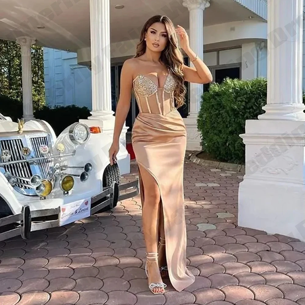 Beautiful Sequin Strapless High Split Dresses Women Elegant Female Sexy Off Shoulder Sleeveless Backless Dresses Fashion Evening
Beautiful Sequin Strapless High Split Dresses Women Elegant Female Sexy Off Shoulder Sleeveless Backless Dresses Fashion Evening