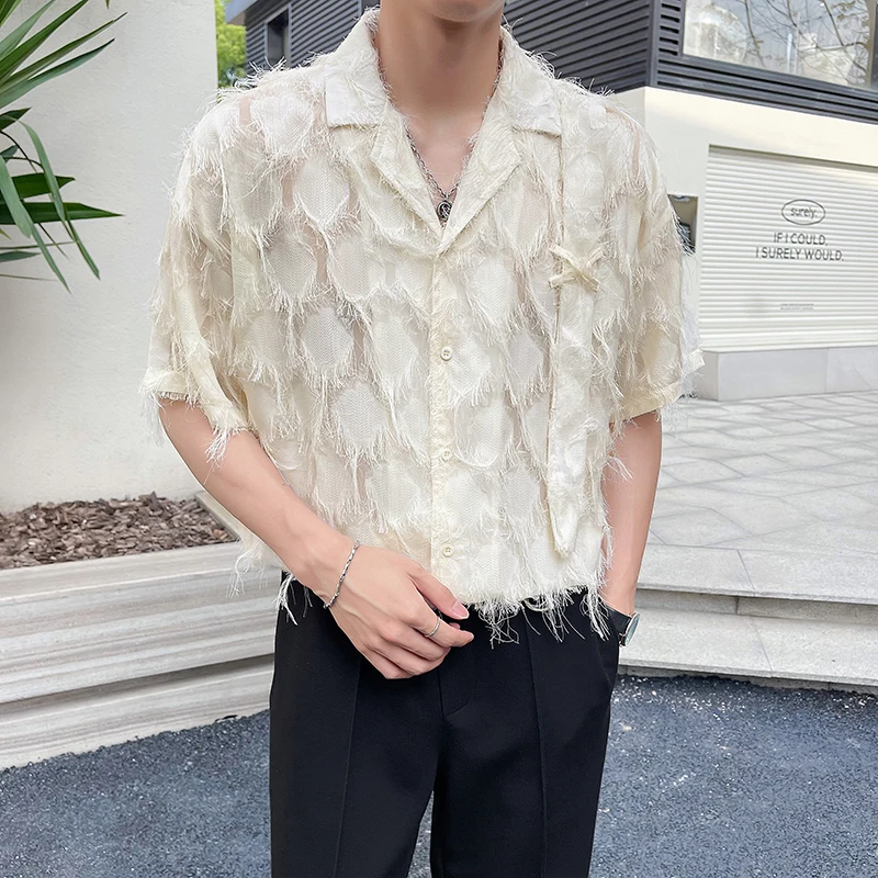 2023 Summer Hollow Out Tassel Shirt Men Short Sleeve Loose Shirts Fashion Social Party Streetwear Oversized Shirts Men Clothing
2023 Summer Hollow Out Tassel Shirt Men Short Sleeve Loose Shirts Fashion Social Party Streetwear Oversized Shirts Men Clothing