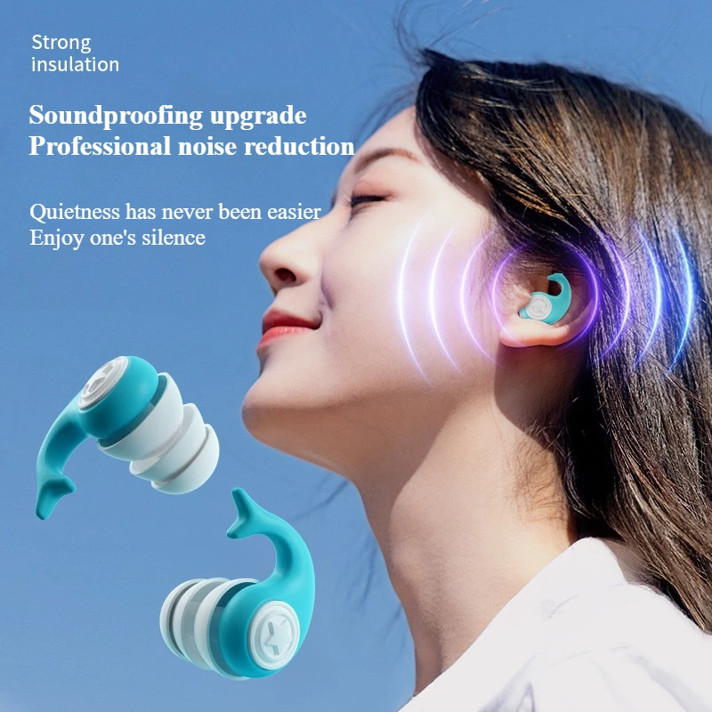 Waterproof and Anti-noise Silicone Earplugs of Soft Silicone Sleep Noise Reduction Earplug Suitable for Sleeping and Swimming 
Waterproof and Anti-noise Silicone Earplugs of Soft Silicone Sleep Noise Reduction Earplug Suitable for Sleeping and Swimming