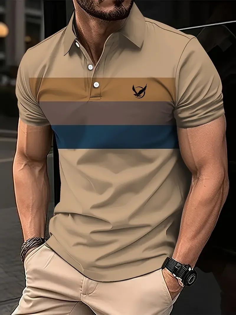 Men's bird pattern 3D print contrasting button up shirt with casual sports suitable for outdoor short sleeved striped polo shirt
Men's bird pattern 3D print contrasting button up shirt with casual sports suitable for outdoor short sleeved striped polo shirt