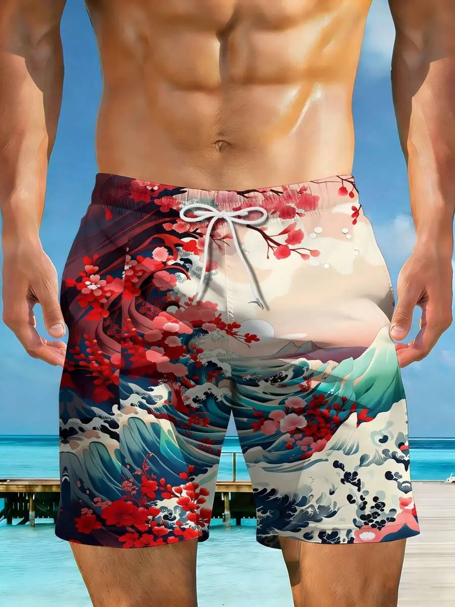 Mens Beach Shorts 3D Print Wave Cherry Blossom Ocean Sky Mountain
Mens Beach Shorts 3D Print Wave Cherry Blossom Ocean Sky Mountain
