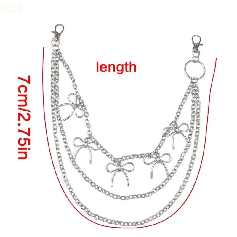 T21F Модные женщины многослойные брюки Bowknot Chain Metal Jeans Chain для ежедневного использования
T21F Модные женщины многослойные брюки Bowknot Chain Metal Jeans Chain для ежедневного использования