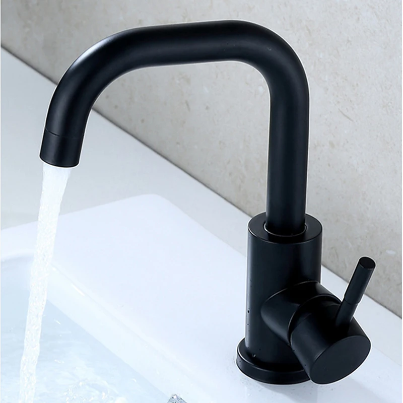 Black Stainless Steel Basin Faucet 360 Degree Swivel Spout Cold & Hot Water Mixer Tap for Bathroom Kitchen Washroom
Black Stainless Steel Basin Faucet 360 Degree Swivel Spout Cold & Hot Water Mixer Tap for Bathroom Kitchen Washroom
