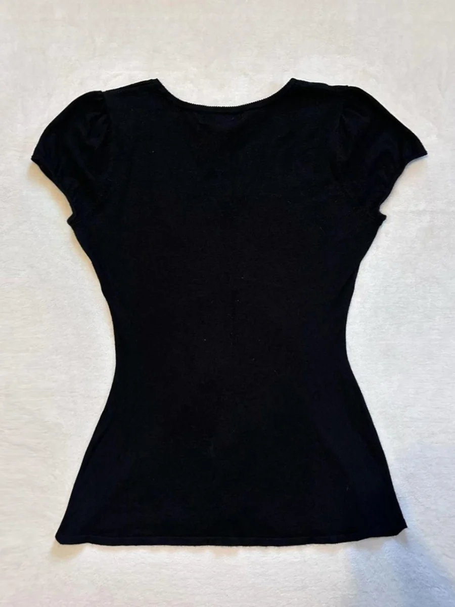 Original Beautiful Bla Lace Splicing T-irt Women's Summer Sweet Anti-aging Design Unique Small ous Top Byao Girl
Original Beautiful Bla Lace Splicing T-irt Women's Summer Sweet Anti-aging Design Unique Small ous Top Byao Girl