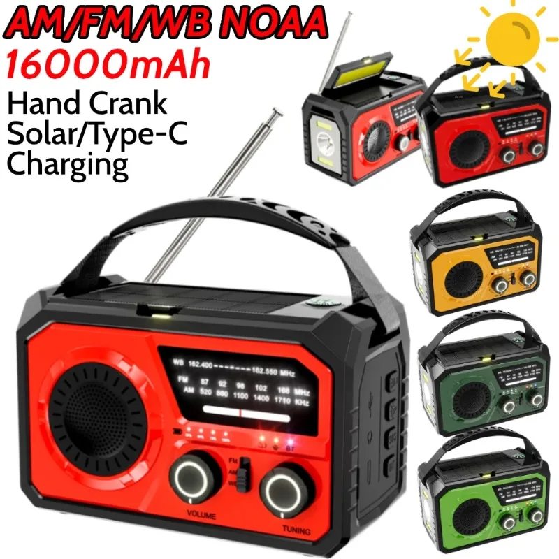16000mAh AM/FM/WB NOAA Portable Weather Radio LED Flashlight Reading Lamp Emergency Weather Radio SOS Alarm for Outdoor Survival
16000mAh AM/FM/WB NOAA Portable Weather Radio LED Flashlight Reading Lamp Emergency Weather Radio SOS Alarm for Outdoor Survival